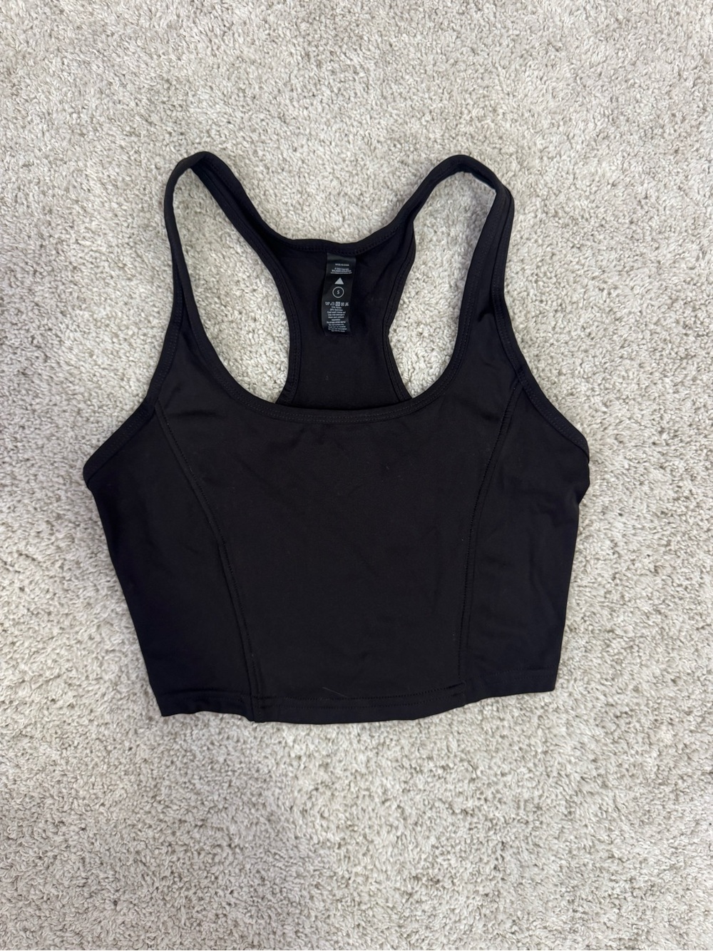 Balance Athletica Black Racerback Crop Top